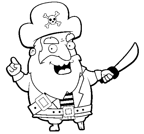 Dibujo de Capitán pirata para Colorear