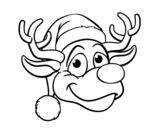 Dibujo de Cara de reno Rudolph
