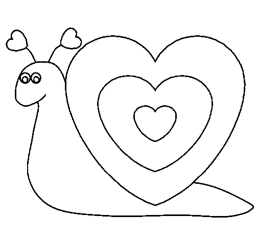 Dibujo de Caracol corazón para Colorear