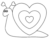 Dibujo de Caracol corazón para colorear