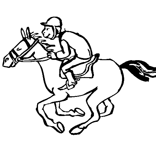 Dibujo de Carrera de caballos para Colorear
