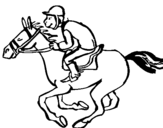 Dibujo de Carrera de caballos para colorear