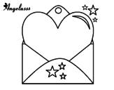 Dibujo de Carta con corazón