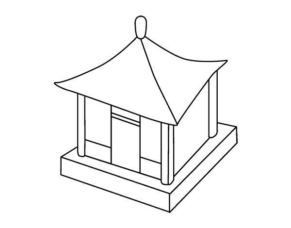 Dibujo de Casa china para Colorear 