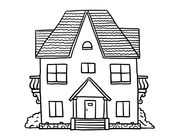 Dibujos para colorear juego de pintar casa 