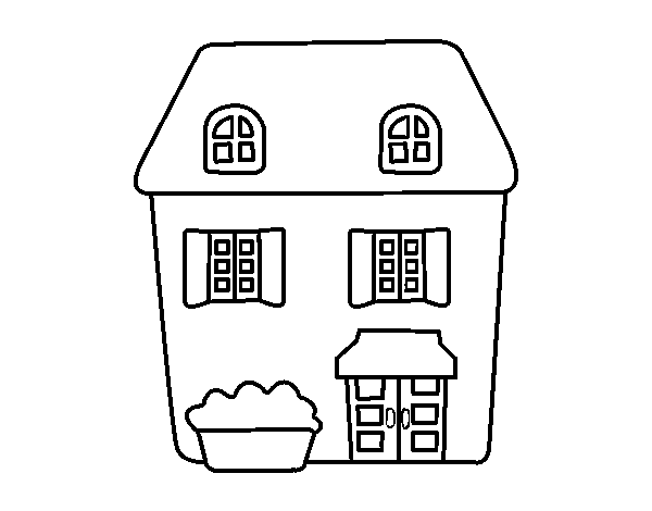 Dibujo de Casa estilo inglés para Colorear