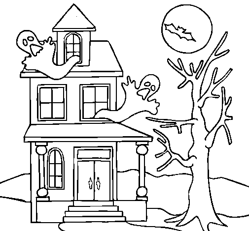 Dibujo de Casa fantansma para Colorear