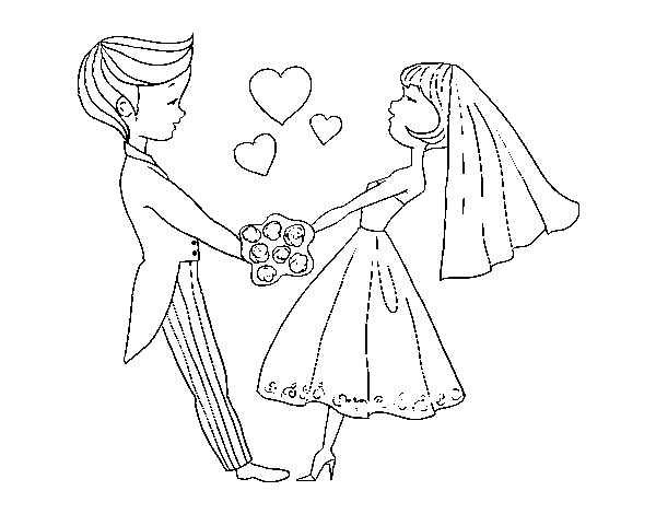 Dibujo de Casados y enamorados para Colorear