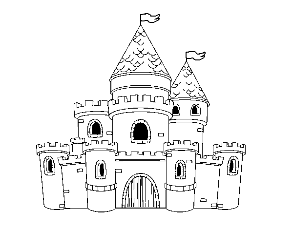 Dibujo de Castillo de princesas para Colorear