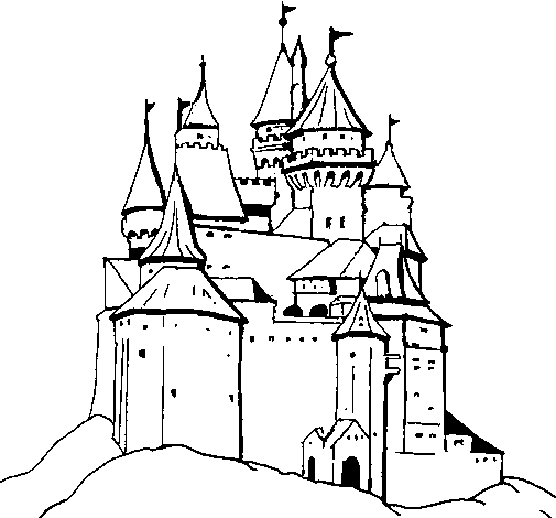 Dibujo de Castillo medieval para Colorear