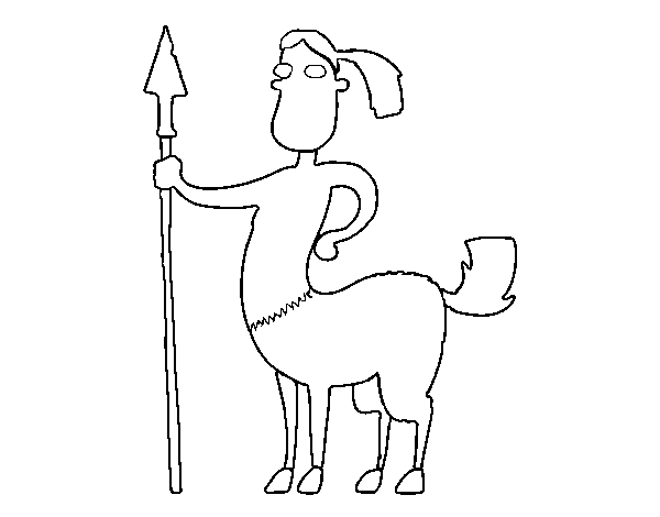 Dibujo de Centauro con lanza para Colorear
