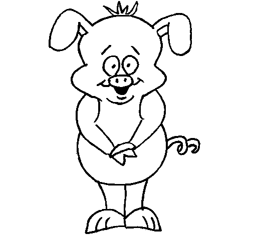 Dibujo de Cerdo 1 para Colorear 