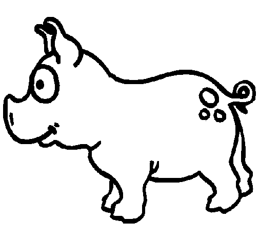 Dibujo de Cerdo durmiendo para Colorear 