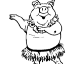 Dibujo de Cerdo hawaiano para colorear