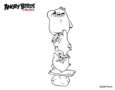 Dibujo de Cerdos verdes de Angry Birds para colorear