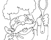 Dibujo de Chef con bigote para colorear