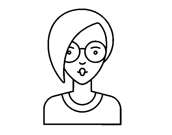 Dibujo de Chica con pelo corto para Colorear