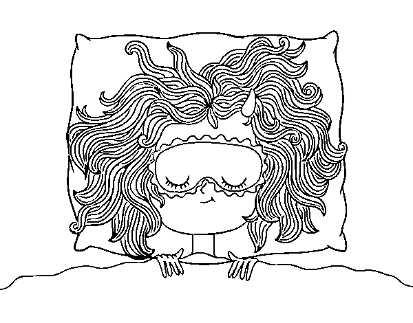 Dibujo de Chica durmiendo para Colorear