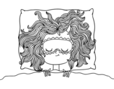 Dibujo de Chica durmiendo para colorear