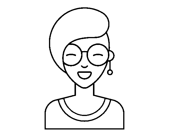Dibujo de Chica moderna sonriendo para Colorear