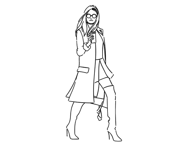 Dibujo de Chica moderna para Colorear - Dibujos.net