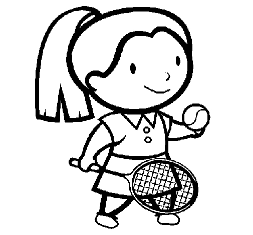 Dibujo de Chica tenista para Colorear