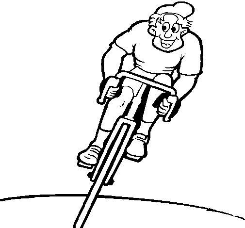 Dibujo de Ciclista con gorra para Colorear