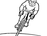 Dibujo de Ciclista con gorra para colorear
