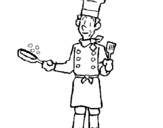 Dibujo de Cocinero cocinando