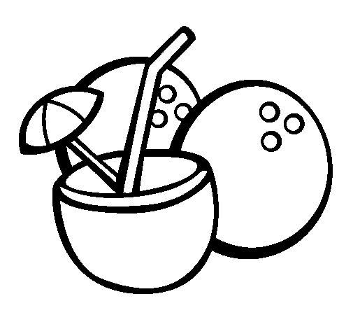 Dibujo de Cóctel de coco para Colorear 
