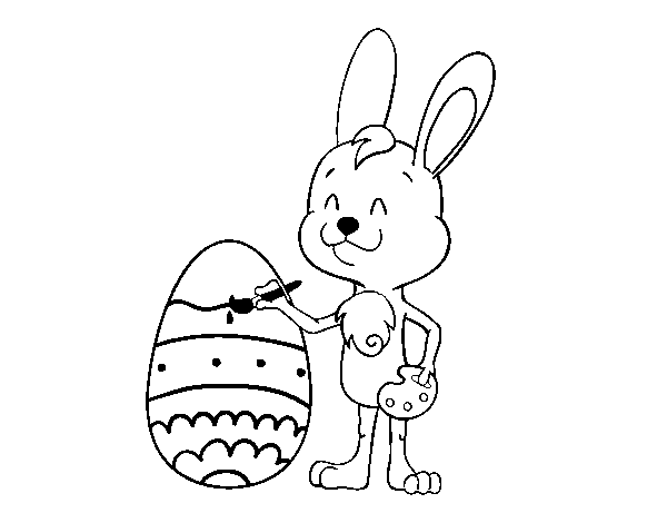 Dibujo de Colorear huevo de Pascua para Colorear
