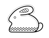 Dibujo de Conejito de Pascua lateral para colorear
