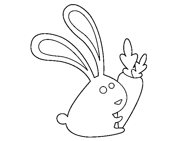 Dibujo de Conejo con zanahoria para Colorear