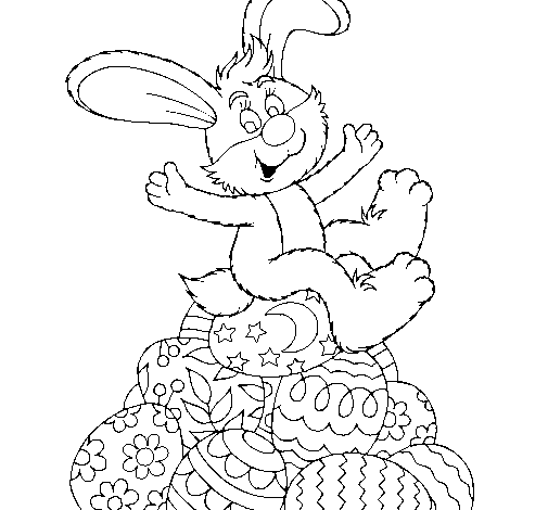 Dibujo de Conejo de Pascua para Colorear