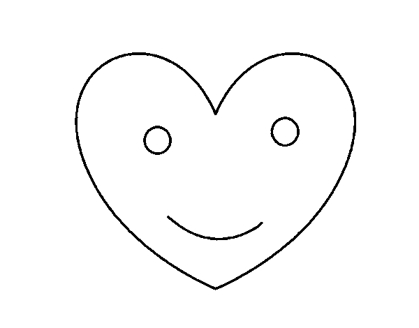 Dibujo de Corazón contento para Colorear