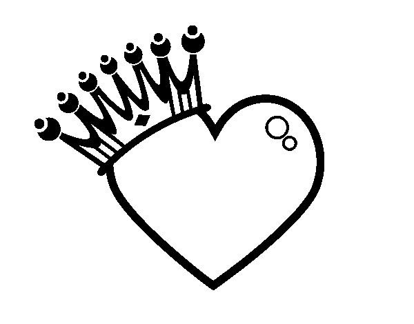 Dibujo de Corazón coronado para Colorear