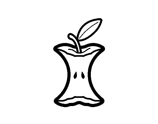 Dibujo de Corazón de manzana para Colorear