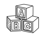 Dibujo de Cubos educativos ABC