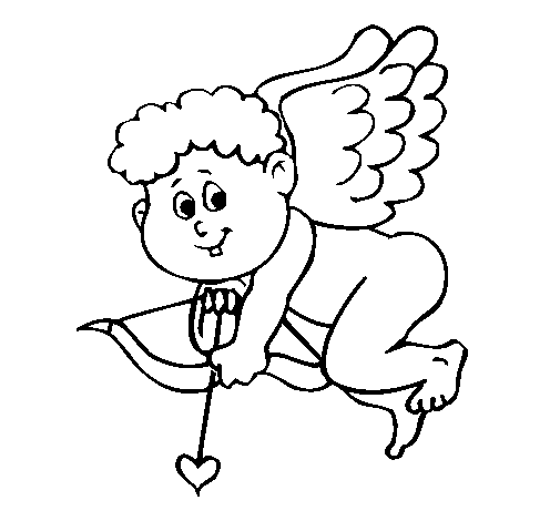 Dibujo de Cupido 3 para Colorear
