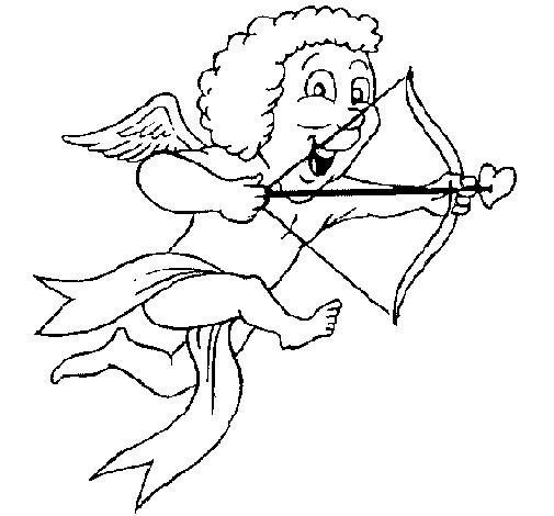 Dibujo de Cupido alegre para Colorear