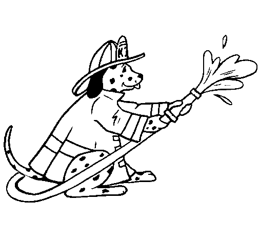 Dibujo de Dálmata bombero para Colorear