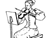 Dibujo de Dama violinista para colorear