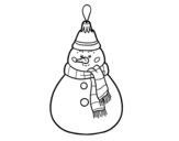Dibujo de Decoración de Navidad muñeco de nieve para colorear