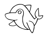 Dibujo de Delfín común para colorear