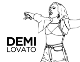 Dibujo de Demi Lovato en concierto para colorear