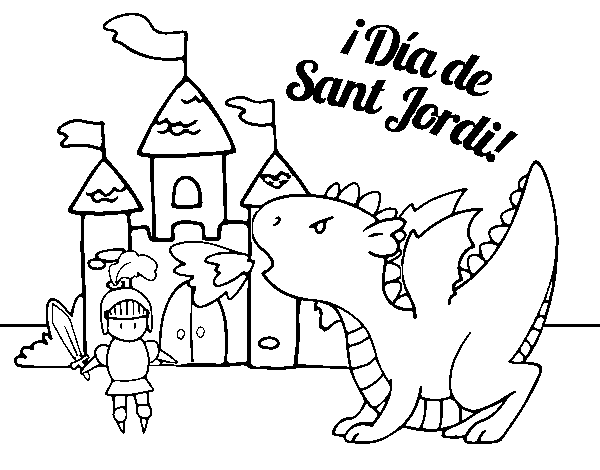 Dibujo de Dia de San Jorge para Colorear