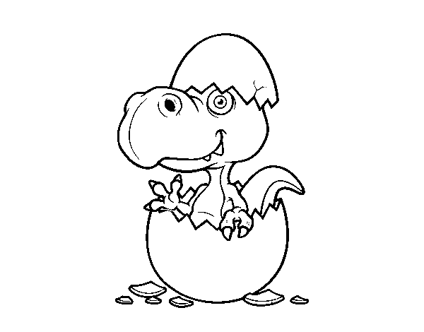 Dibujo de Dino saliendo del huevo para Colorear