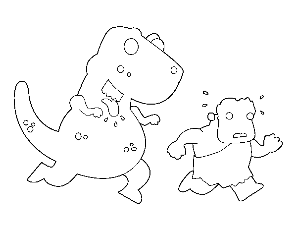 Dibujo de Dinosaurio cazador para Colorear