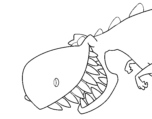 Dibujo de Dinosaurio de dientes afilados para Colorear