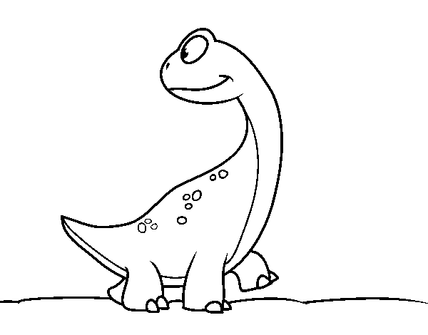 Dibujo de Dinosaurio Piecito para Colorear